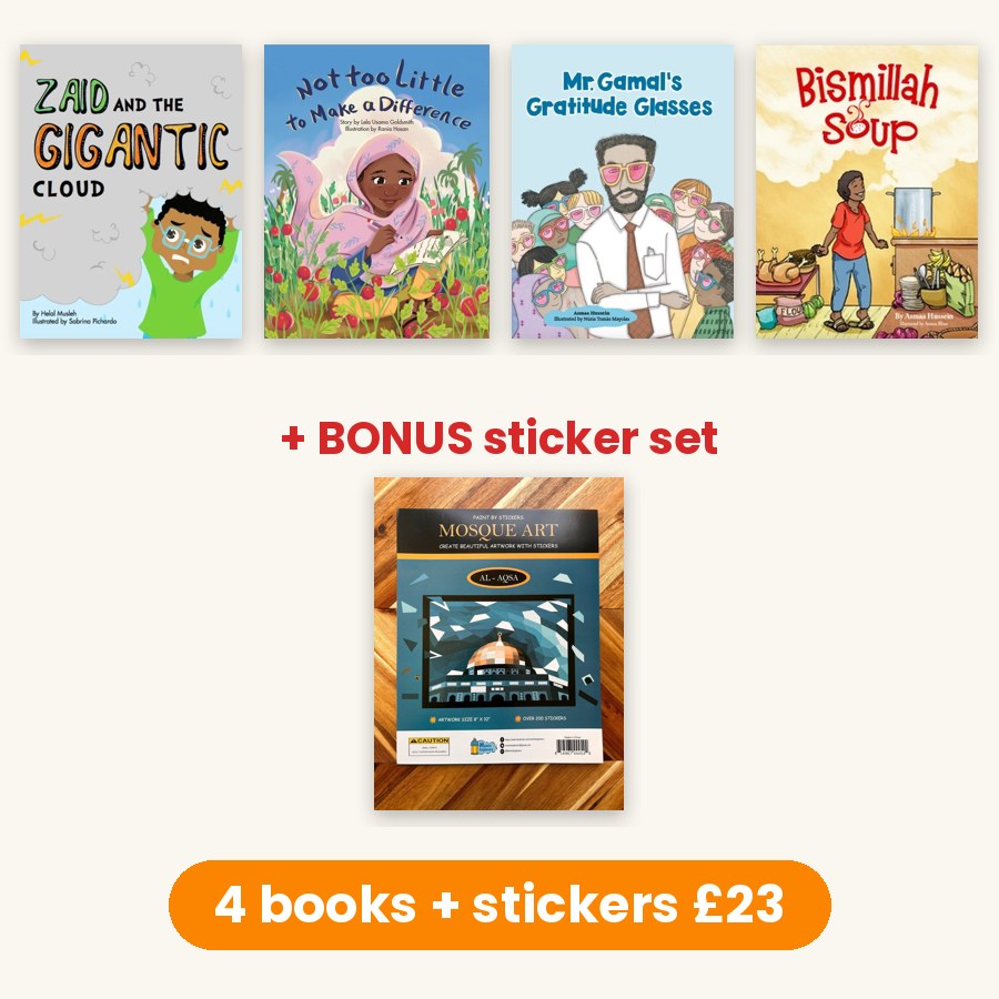 Ruqaya's Bookshelf Starter Library (4 books + bonus sticker set)